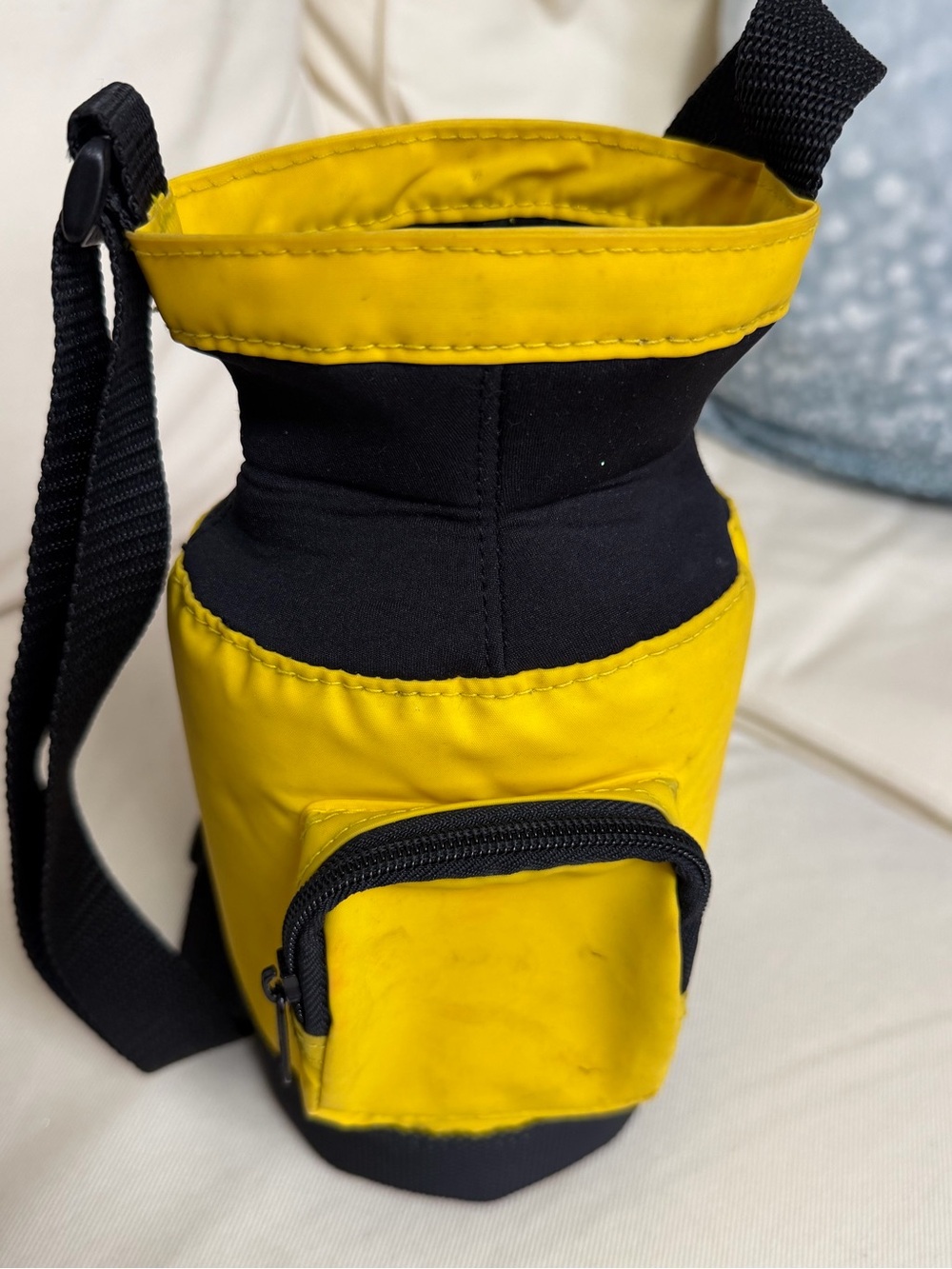 Yellow and Black Crossbody Bottle Bag (Water Bottle Not Included)